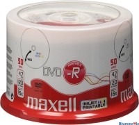 Pyta MAXELL DVD-R 4.7GB 16x, (50szt) PRINTABLE, white, do nadruku, cake 275701