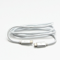 Kabel USB (3.2 gen 1), USB typ C (M) - USB type C (M), 2m 5Gb/s, 5V/3A, biay, oplot nylonowy, aluminiowa osona zcza
