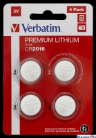 Baterie VERBATIM LITHIUM CR2016 BLISTER 4szt. 49531