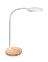 Lampka na biurko CEP CLED-0290, Flex, biay z el. drewna