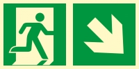 Znak TDC, Kierunek do wyjcia ewakuacyjnego - w dó w prawo