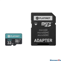 Karta pamici Micro SDhc + adapter 32GB class10 UIII A1 90MB/s Platinet PMMSD32UI
