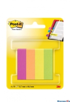 Znaczniki POST-IT (670-4CA-EU), papier, 12,7x44,4mm, 4x50 kart., zawieszka, mix kolorw