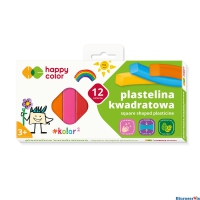 Plastelina szkolna kwadratowa, 12 kolorw, Happy Color HA.2114.K12