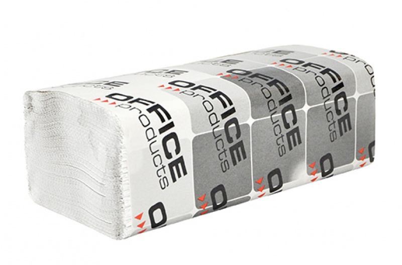 Ręczniki składane ZZ makulaturowe ekonomiczne OFFICE PRODUCTS, 1-warstwowe, 4000 listków, 20szt., białe, 22047221-14