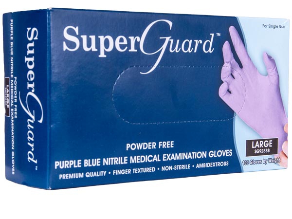 Rękawice nitrylowe L (100) niebieskie bezpudrowe SUPERGUARD 8%VAT, HR 0104