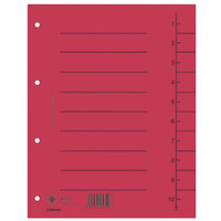 Przekadka DONAU, karton, A4, 235x300mm, 1-10, 1 karta, czerwona