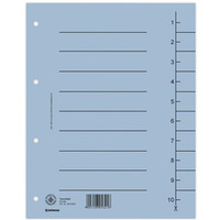 Przekładka DONAU, karton, A4, 235x300mm, 1-10, 1 karta, niebieska