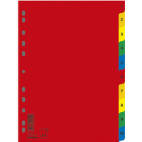 Przekadki DONAU, PP, A4, 230x297mm, 1-10, 10 kart, mix kolorów