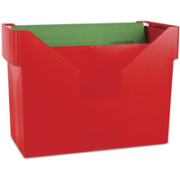 Mini archiwum DONAU z 5 teczkami, plastikowe, czerwone
