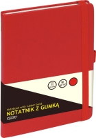NOTATNIK GRAND Z GUMK A5/80 KARTEK, 80G/KRATKA, OKADKA CZERWONA, 150-1382