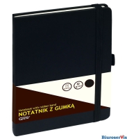 Notatnik GRAND z gumk A5/80 kartek, 80g/kratka, okadka czarna, 150-1381