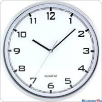 Zegar ścienny plastikowy 25, 5 cm, biały z białą tarczą MPM E01.2478.00.A