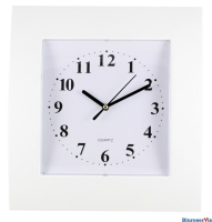 Zegar ścienny plastikowy 25, 5x28, 5cm, srebrny z białą tarczą, MPM E01.2499.70