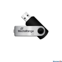 Pamięć Pendrive MediaRange 64GB USB 2.0, obracany, srebrno-czarny, MR912