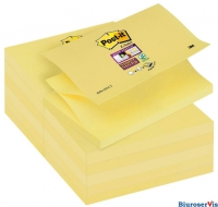 Bloczek samoprzylepny POST-IT Super sticky Z-Notes (R350-12SS-CY), 127x76mm, 1x90 kart., żółty