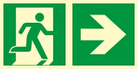 Znak TDC, Kierunek do wyjcia ewakuacyjnego – w prawo 1
