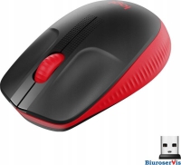 Mysz bezprzewodowa LOGITECH optyczna M190 czarno-czerwona 910-005908