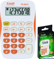 Kalkulator TOOR TR-295-O BIAO-POMARACZOWY, 8 pozycyjny, kieszonkowy 120-1419