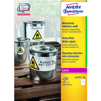 Etykiety Heavy Duty Avery Zweckform; A4, 100 arkuszy, biae, 210x297