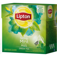 Herbata LIPTON PIRAMID GREEN TEA MIĘTA 20t zielona INTENSE MINT