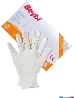 Rękawice lateksowe S białe (100) BEYBI RLAT-BEYBI W S Normy EN455