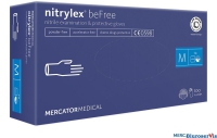 Rękawice nitrylowe M (100) niebieskie bezpudrowe MERCATOR 8%VAT