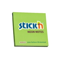 Notes Samoprzylepny 76mm x76mm Stickn, zielony neon