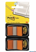 Zakładki indeksujące POST-IT (680-O2EU), PP, 25, 4x43, 2mm, 2x50 kart., pomarańczowy