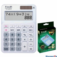 Kalkulator dwuliniowy TOOR TR-1223DB-W 10-pozycyjny biay 120-1900