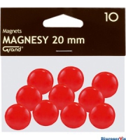 Magnes 20mm GRAND, czerwony, 10 szt 130-1688