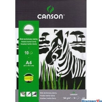 Blok techniczny czarny A4 160g.10ark zebra CANSON 400075233