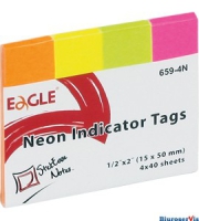 Zakładki indeksujące neon papierowe 15x50 659-4N 150-1244 4kol. po 40k