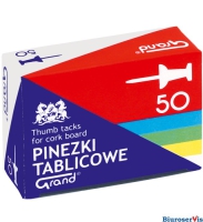 Pinezki tablicowe op-50szt. kolorowe GRAND 110-1657