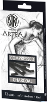 Zestaw węgli prasowanych Astra Artea 12 sztuk, 4 medium, 4 soft, 4 hard - czarny, 323115005