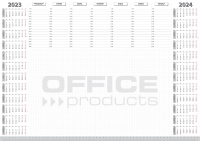 Podkładka na biurko OFFICE PRODUCTS, planer 2023/2024, biuwar 594x420mm A2 ,52k., biała