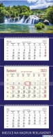 Kalendarz Trójdzielny z główką (T04) KASKADA - granat 2023 TELEGRAPH