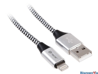 Kabel USB 2.0 iPhone AM - lightning 1, 0m czarno-srebrny TRACER TRAKBK46268