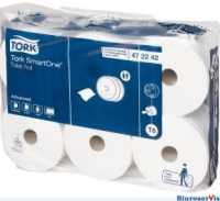 Papier toaletowy TORK SmartOne midi JUMBO biały makulatura z celulozą 207m (6) T8 472242 do doz.680000